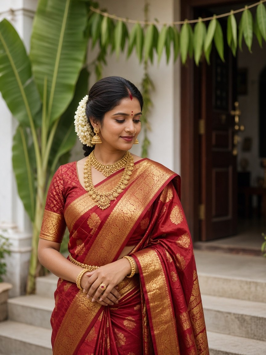 Ananya Mysore silk bridal portrait