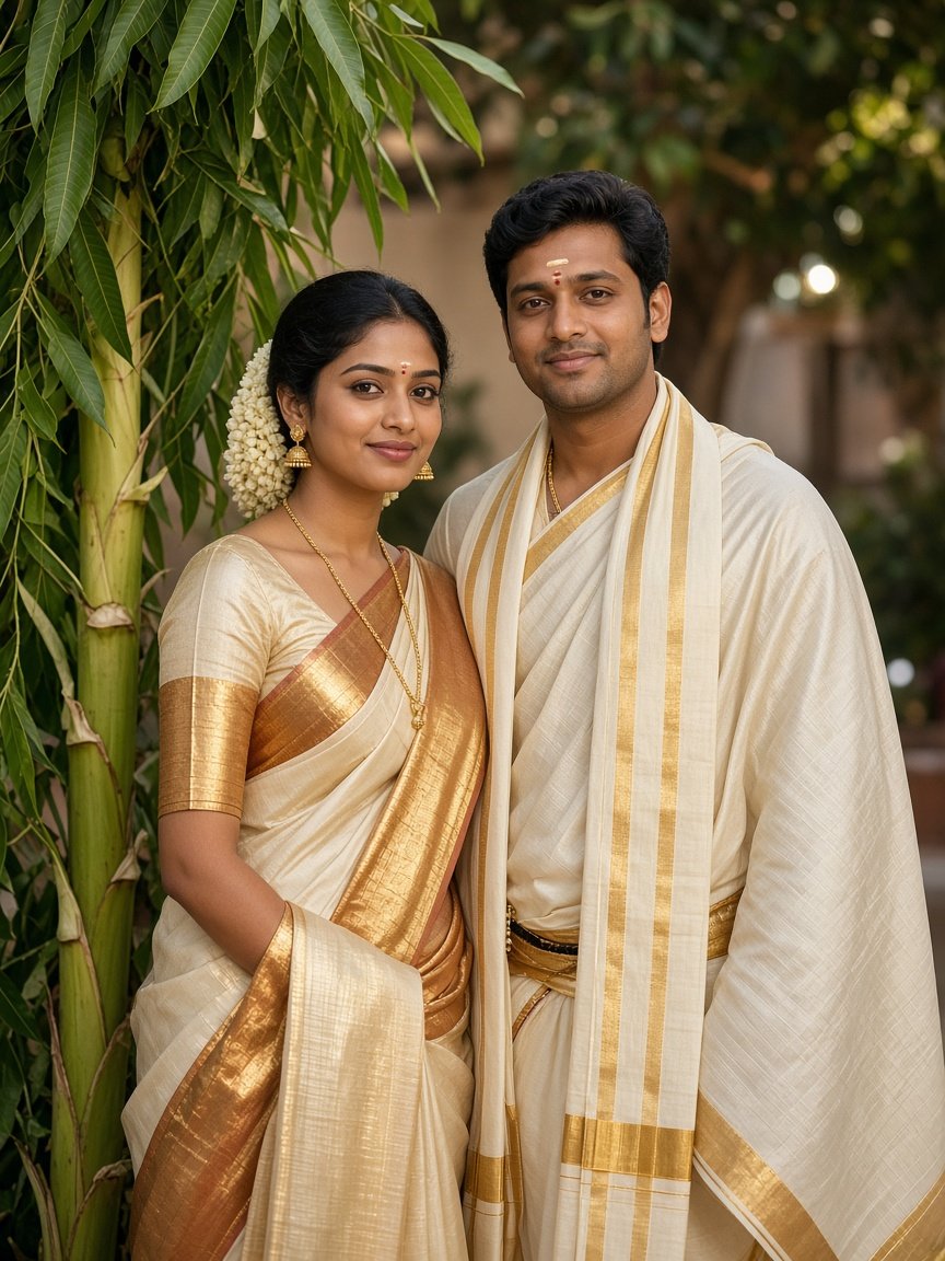 Karnataka Brahmin wedding couple